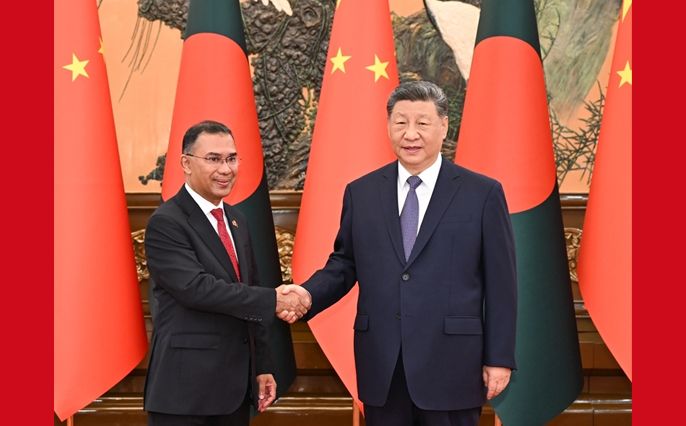 习近平会见孟加拉国总理塔里克
